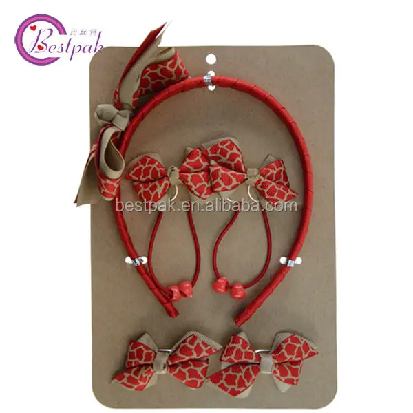animal grain printing ribbon bow hair accessories