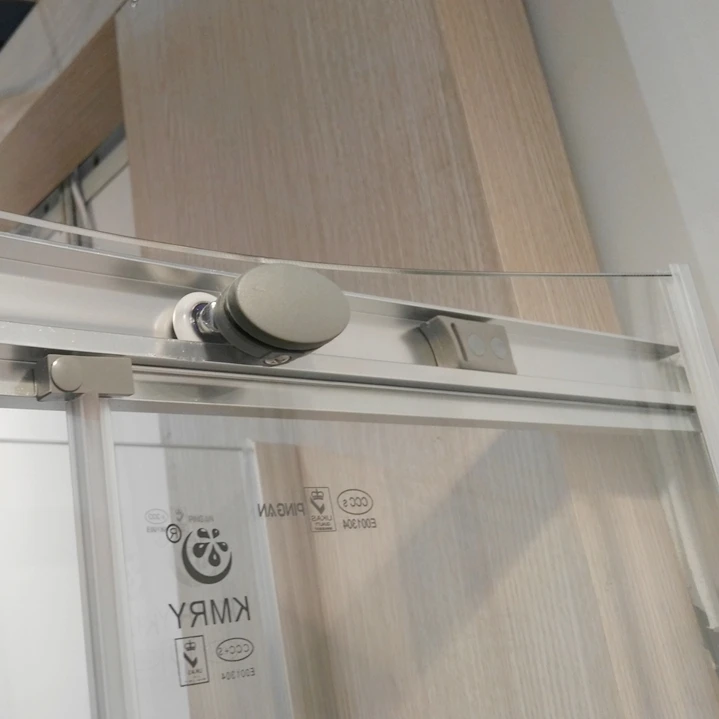 KMRY Customized Corner Curved Arc Tempered Glass Sliding Bathroom Shower Cabin Enclosure Room KT6709