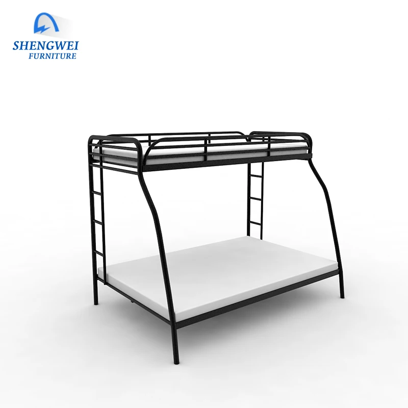 Hotsale heavy duty knock down customized wrought iron double metal bed mother son bed