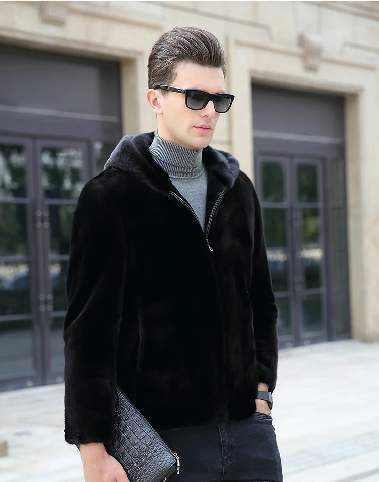 YR1133 Denmark Import Top Quality Mink Fur Jacket for Men