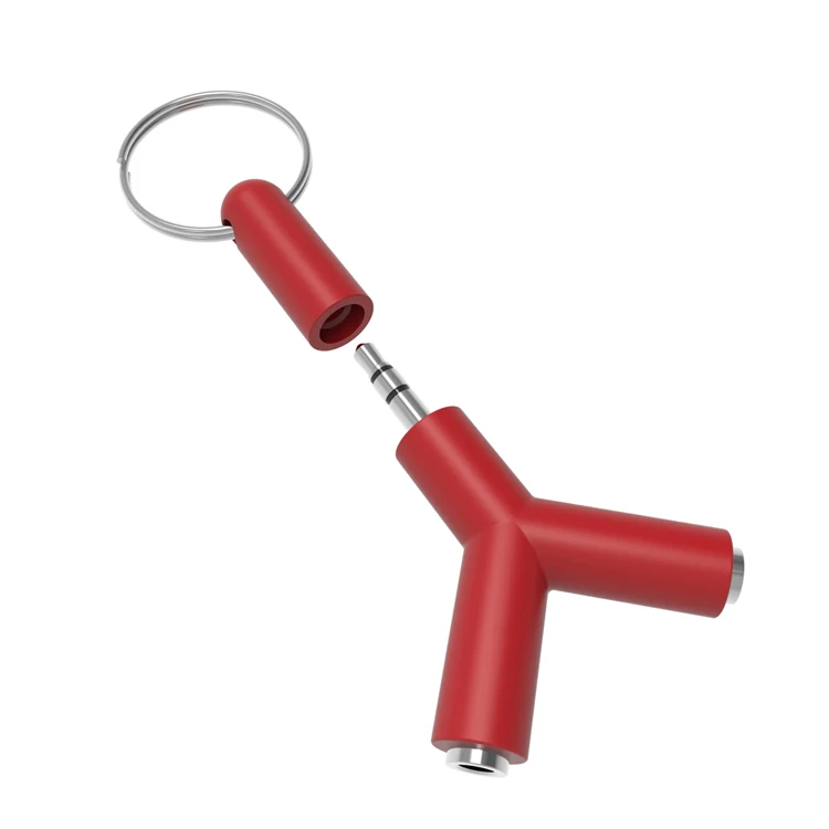 Wholesale slim Y shape 3.5mm audio adapter,one male to dual female audio cables earphone splitter headphone splitter