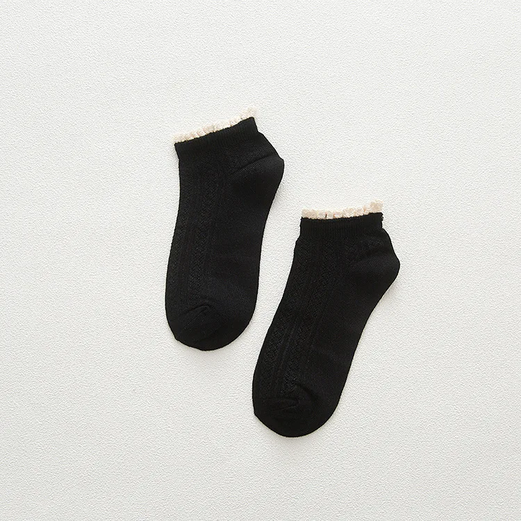 
Up-grade Wholesale Bamboo socks soft women Lace Ankle socks 