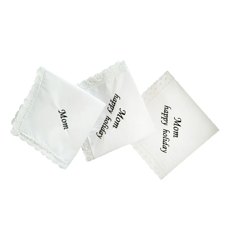 Хорошее качество небольшой площади белой ткани черного текста из хлопчатобумажной ткани в цветочек, носовой платок с цветочной вышивкой красочные женские платки