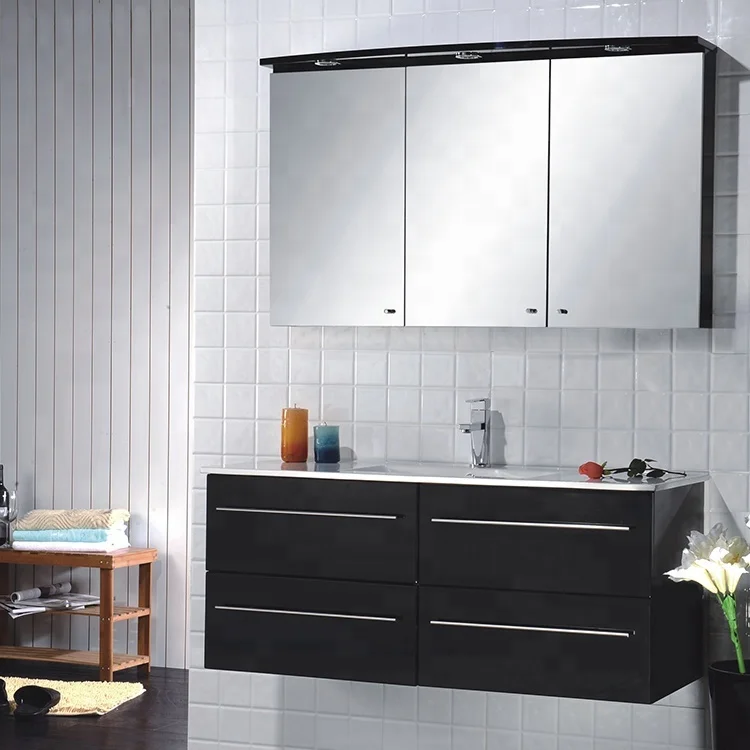 Simple Style Single Sinks PVC Bath Mirror Bathroom Cabinet Pillippines White Basin Vanity
