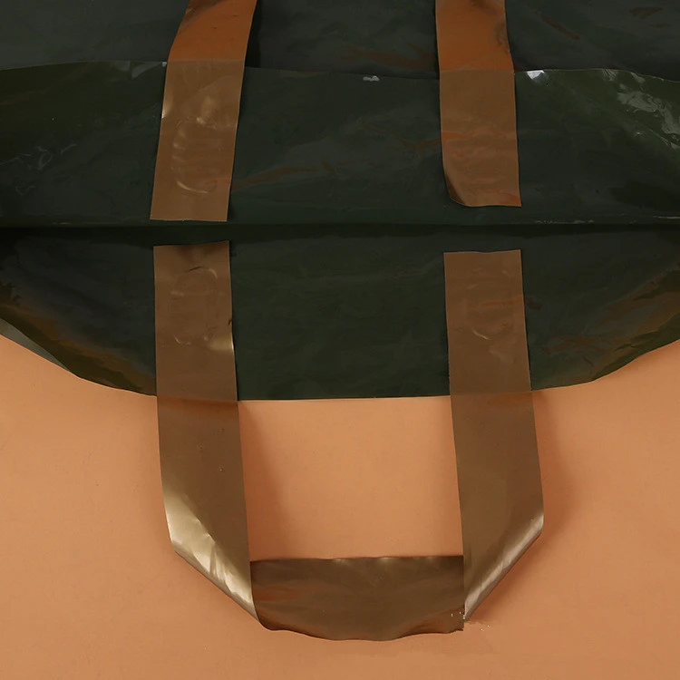 Custom logo printing HDPE plastic gift carry bag with handle