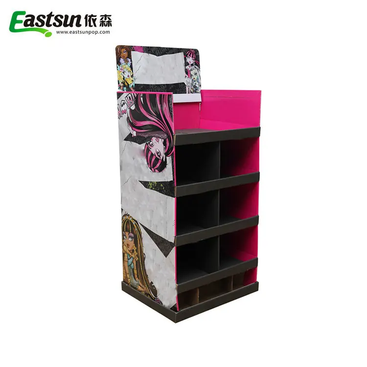 Customized Shop Corrugated Paper Cardboard Display rank promotion display stand for supermarket