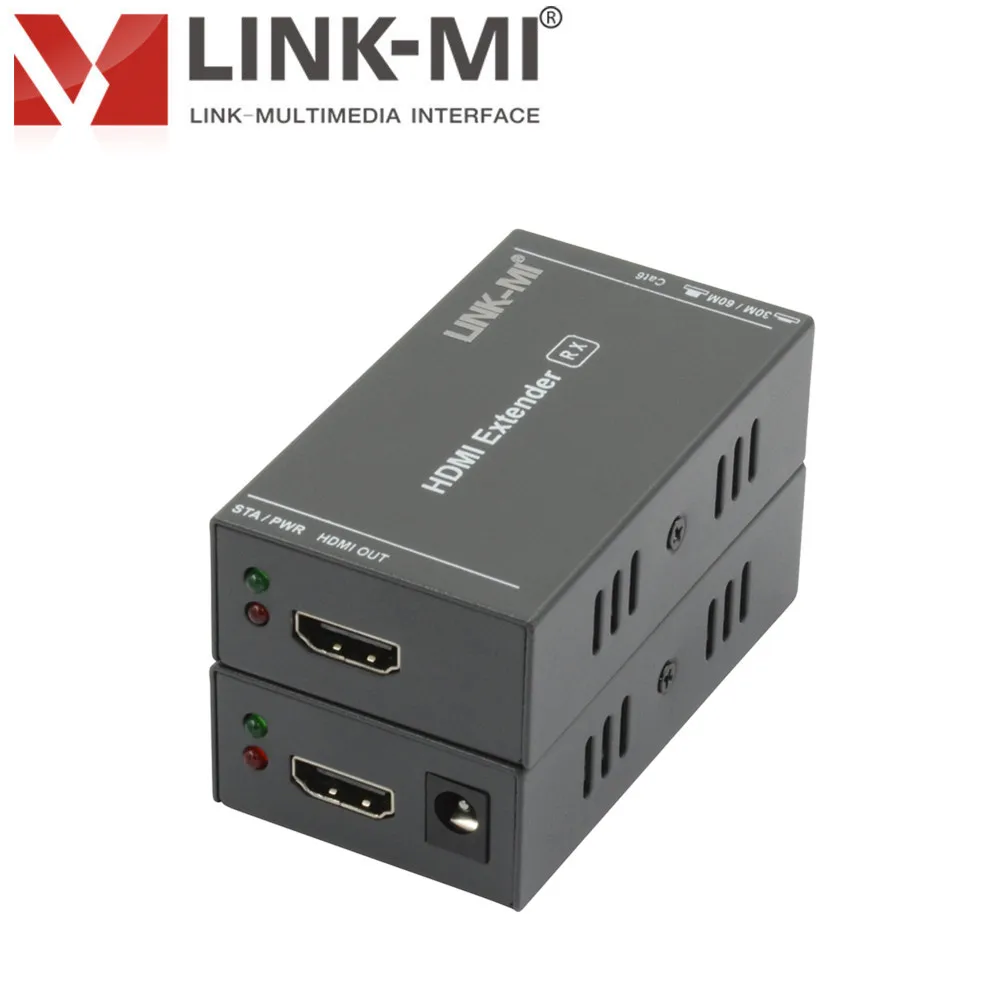 LINK-MI 60M HDMI Extender Full HD 1080P Support EDID 3D POE Video Audio Transmitter Receiver