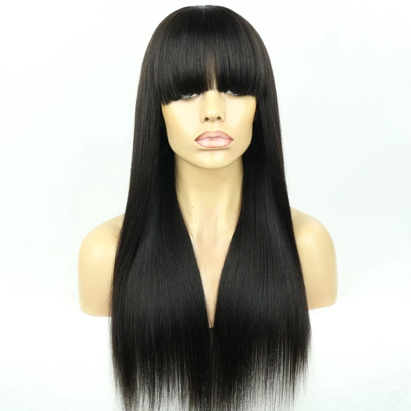 
Парик из человеческих волос с фронтальной бахромой Light yaki 