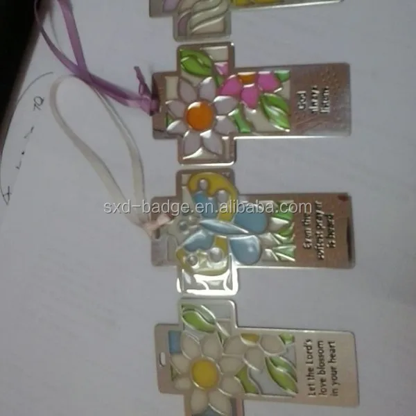 
Christian Gifts Bookmark for religion activities/colorful metal bookmarks with ribbon for promotion 