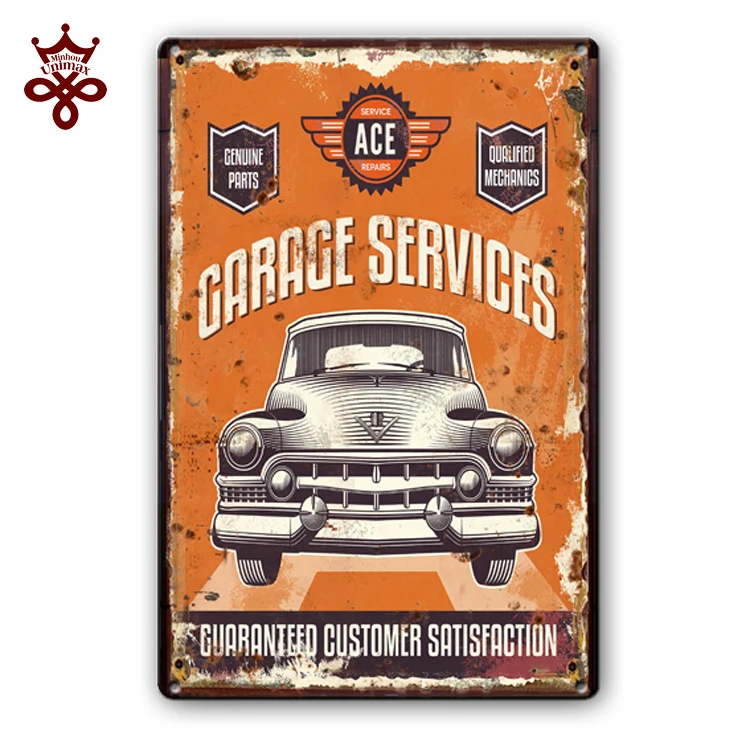 Metal bar home living room decorative metal car plates vintage retro garage metal tin sign