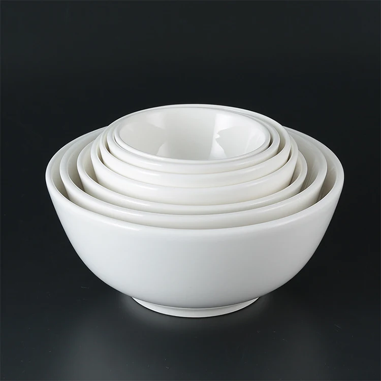 Top selling 6inch ceramic soup rice bowl, white custom logo ceramic salad bowl