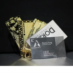 Дешевая индивидуальная печать, индивидуальный дизайн логотипа, золотой, черный, гравированная металлическая визитная карточка с двумя интерфейсами, Vip, нержавеющая сталь