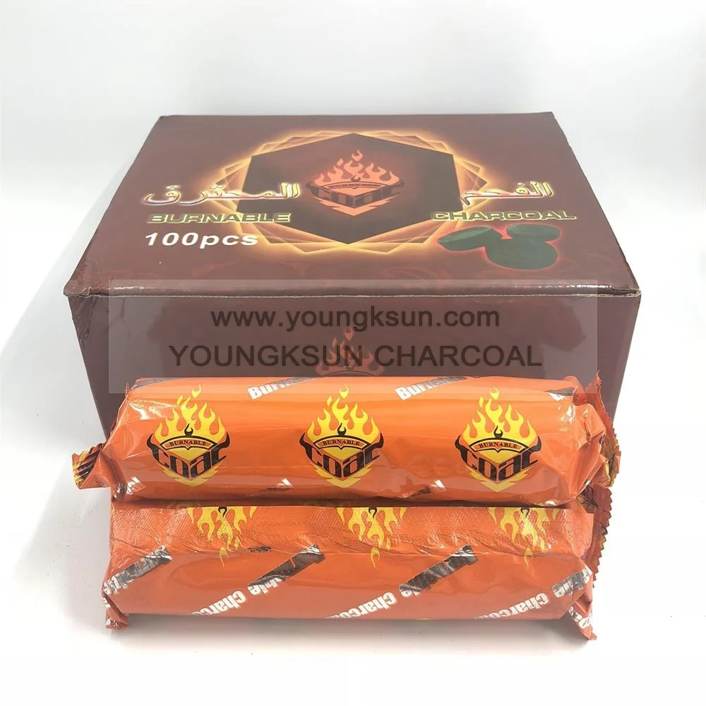 YKS smokeless long burning time 40mm instant round shisha charcoal tablets for hookah