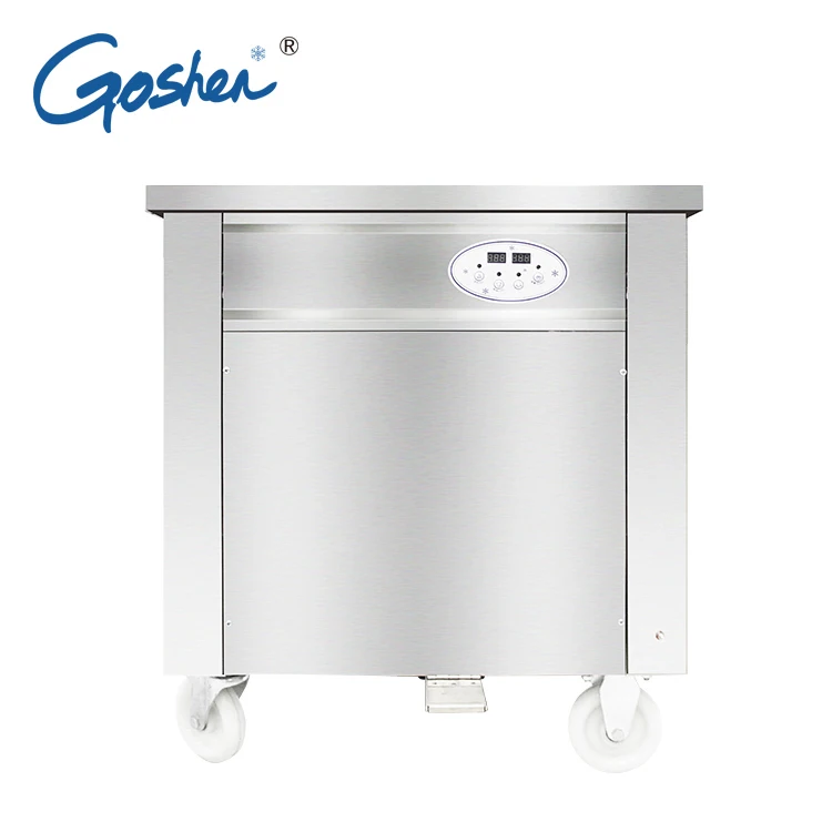 Commercial stainless steel fried ice cream roll machine Completely Sealed Frozen Ice Cream Fried Flat Pan Roll Machine For Sale