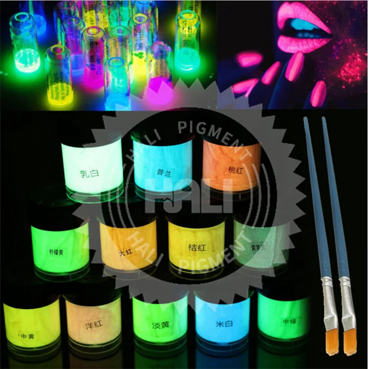 HLD-525 Glow in dark pigment Yellowish Green Glowing powder luminescent pigment luminous powder for painting