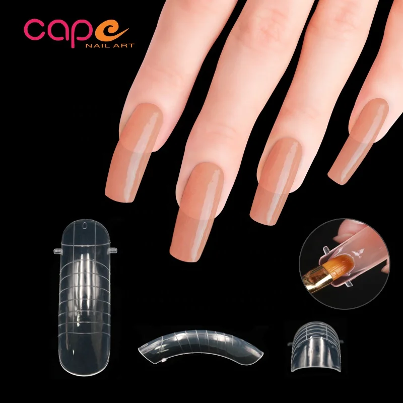 2019 Art Nail Big Size Easy Apply Ploy Gel Transparent Nail Tips Model