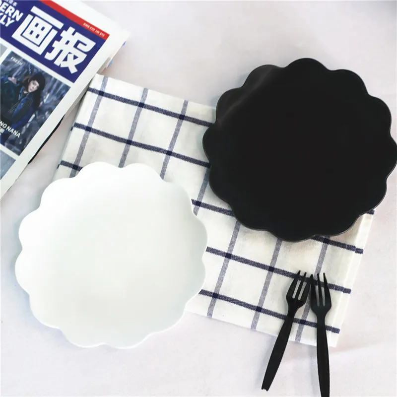 8 Inch Customized Creative Flower Shape Dinnerware Soup Plate Fruit Salad Dishes Snack Plate for Home Restaurant