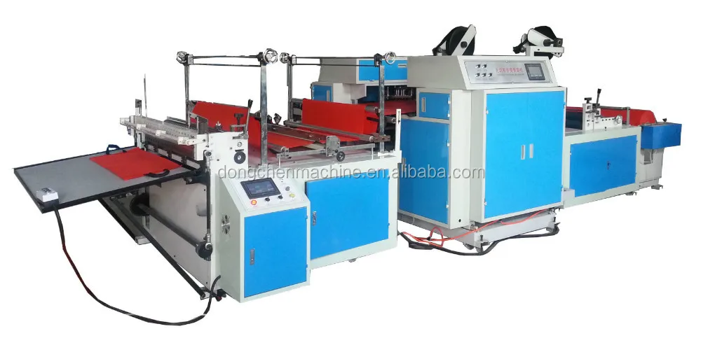 Automatic handle attaching and latitude cutting non woven bag making machine