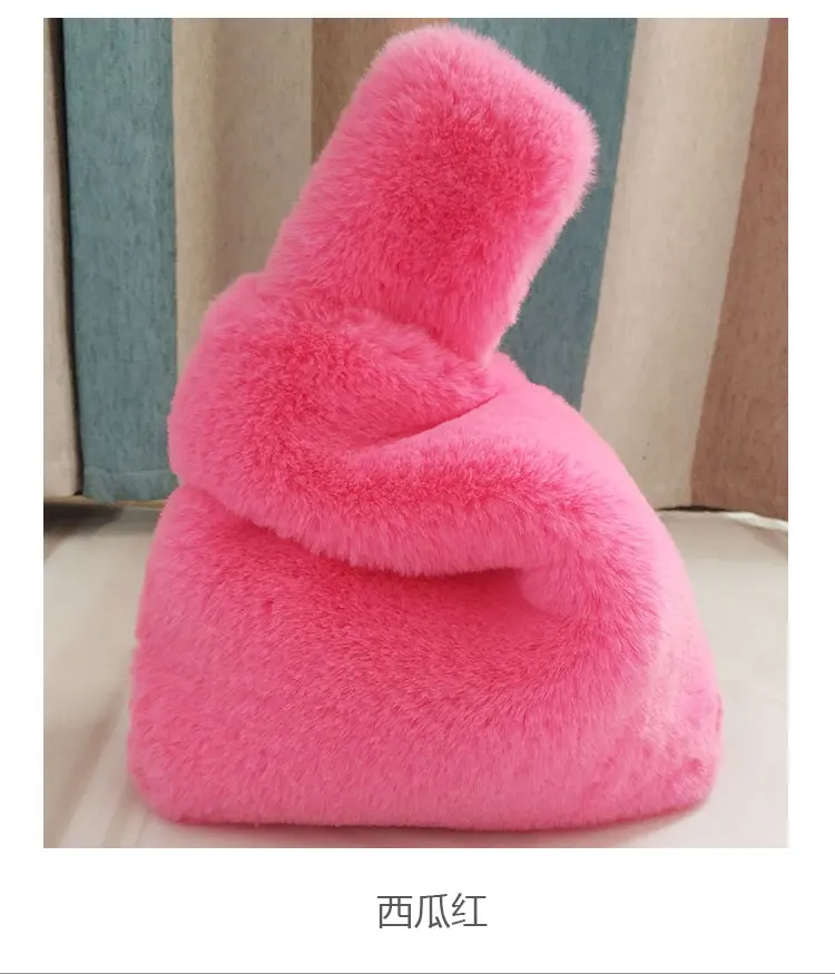 
STABILE 2021 New Winter Bag for Women Soft Wool Lady Bag Korean Fashion pure color Fur Bag Handbag 