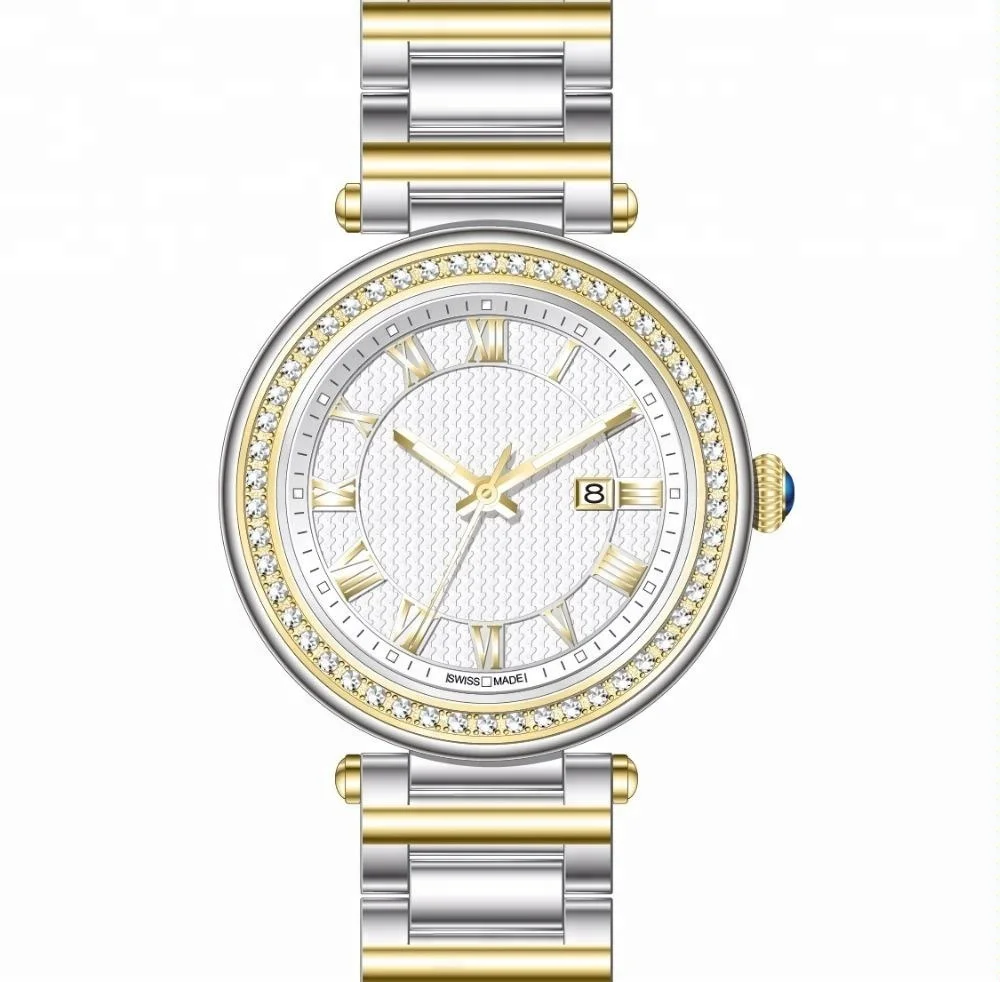 Limited edition type and stainless steel material master CNC seting diamond watch