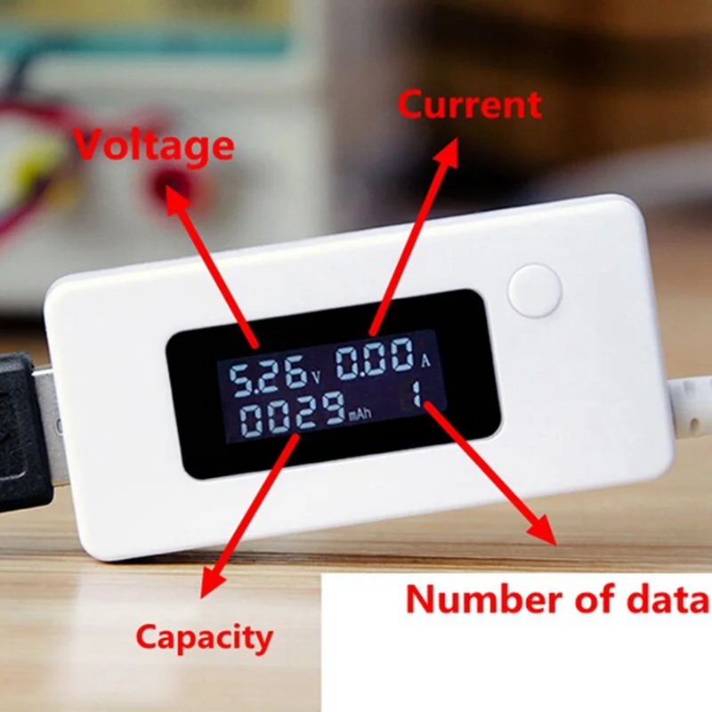 1pcs USB Charger Capacity Current Voltage Tester Meter For Cell Phone Power LCD display volt Amp