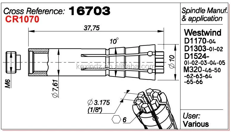 Pluritec M320-64 шпинделя цанговый 16703