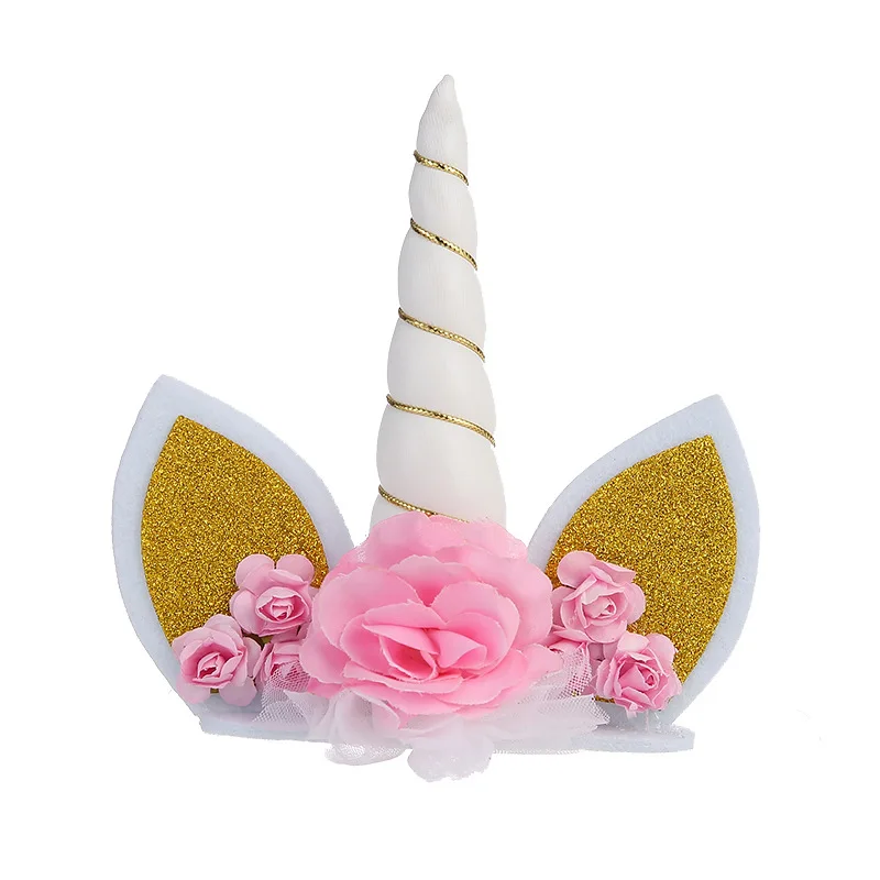 Unicorn Birthday Party Cake Topper Decoration Kit cupcake toppers pick flag