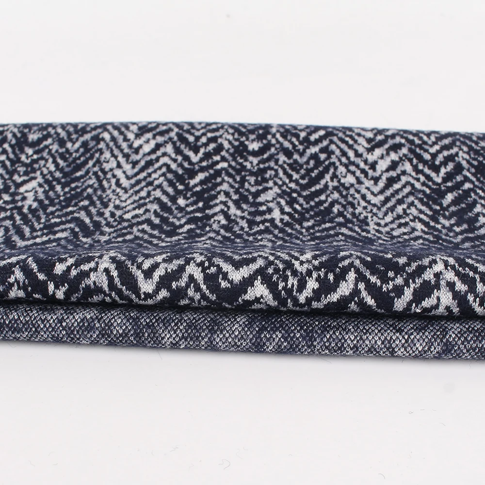 
Wool cotton polyester knitted herringbone fabric for suit 