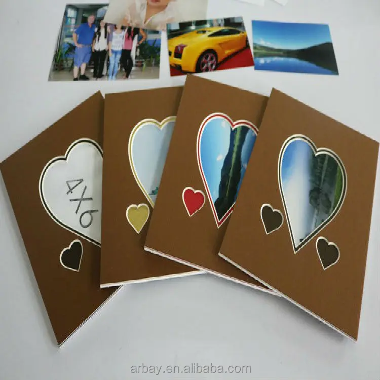 
High quality hot sale heart-shaped wooden picture photo frame matboard 