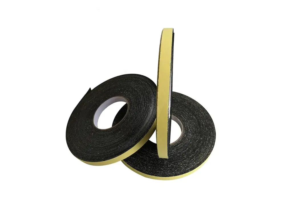 Double single side yellow film black foam adhesive shockproof sponge EVA tape for door or window