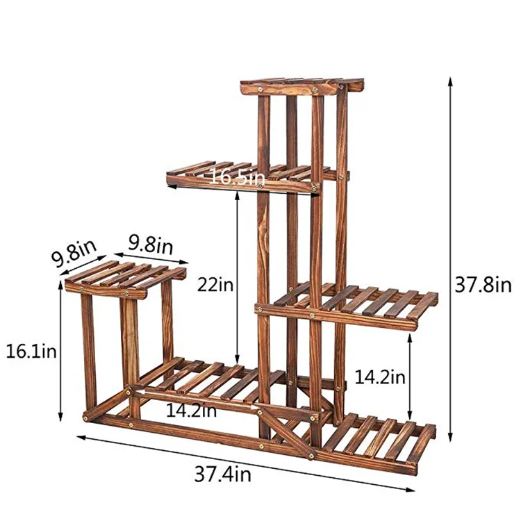 
High quality indoor wooden plant stand display flower pot shelf 