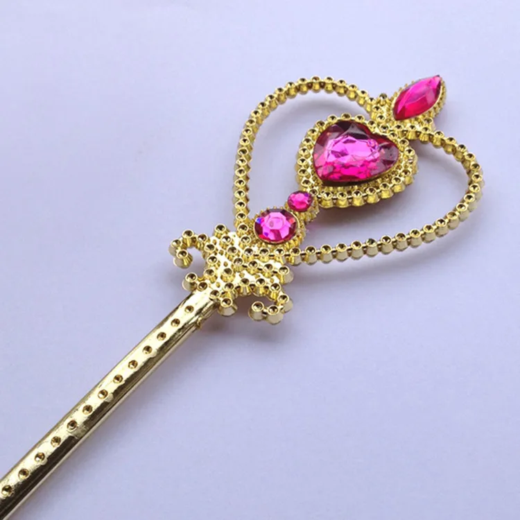 Girls princess cosplay accessories Golden crown+magic stick wand Kids Tiara