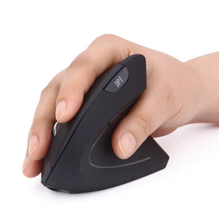 
2.4G Wireless vertical ergonomic mouse Built-in-Battery rechargeable mice with USB Receiver 