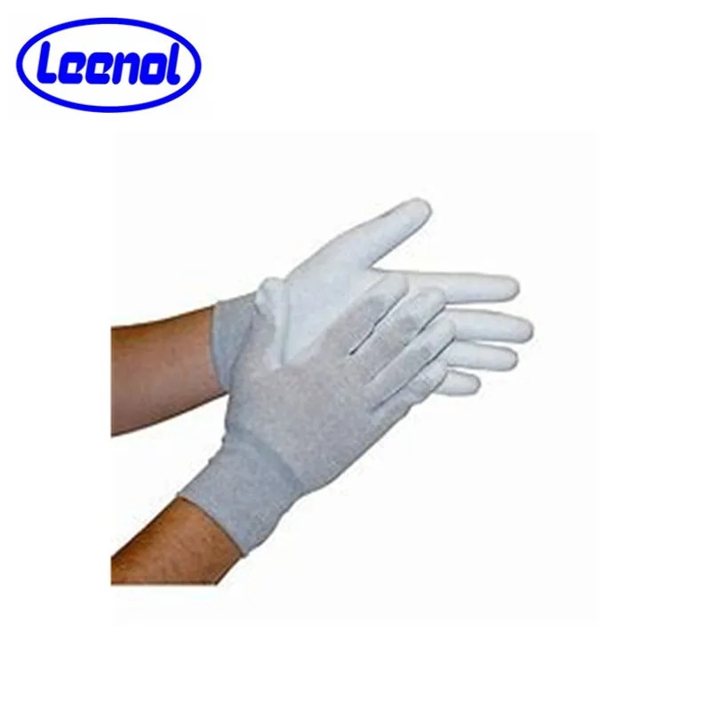 Make in China ESD Nylon White PU Finger Coating Top Fit Glove