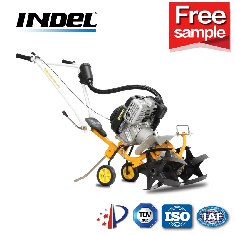 INDEL mini power tiller deep tillage gasoline small cultivator Weeding machine 30kg folding Orchard trencher