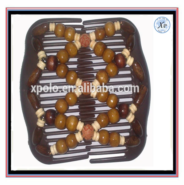 Handmade Fashion African butterfly Elastic Wooden Beaded Magic Comb Jewelry