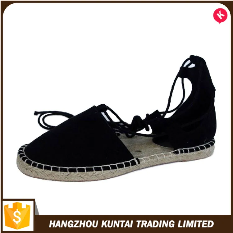 Alibaba Best Sellers Fashion Black Wholesale Handmade Jute Espadrilles Fisherman Shoes