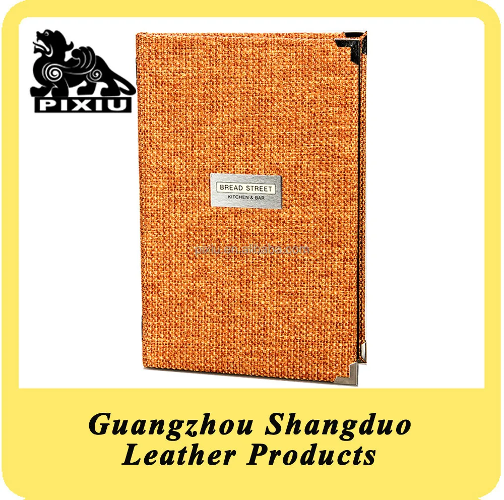 Factory wholesale High quality Hotel restaurant Leather menu clip New design Menu This hotel cashier book bill clip