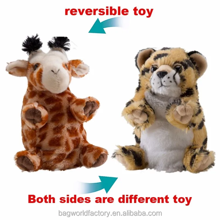 New design popular plush reversible animal toy that both sides are different toy