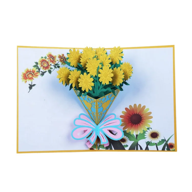
Eagles Creative Design Custom Flower Shaped Pop Up 3d Greeting Cards 