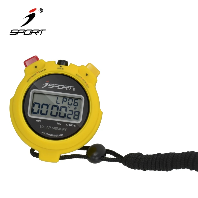 Professional 10 Lap/Split Memory Handheld LCD Gym Chronograph Timer for Racing