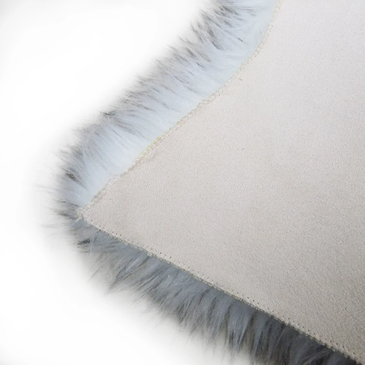 High quality gray faux fur throw blanket shaggy artificial fur carpet area rug