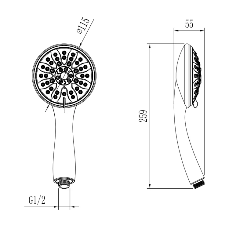 Water Saving Handheld Shower Head Handheld Shower Head Holder for Bathroom Ware Accessory Sanitary Appliance