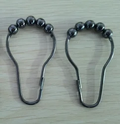 12PCS/Bag Shower Curtain Rings Black Nickel Plated Shower Curtain Hook
