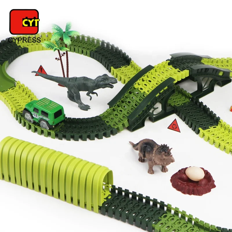 2019 Best Sellers Electric Race Track Dinosaur Car Track Toy