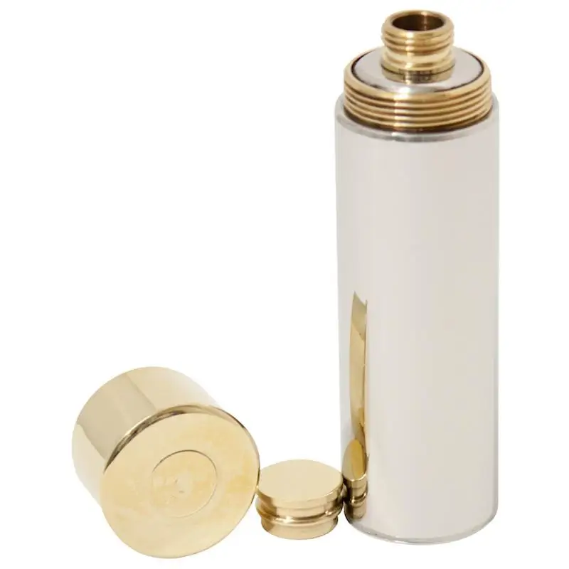 Shot gun bullet cartridge shaped vacuum flask with funnel