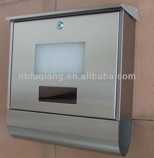 FQ-125 stainless steel solar mailbox with address number, letter box