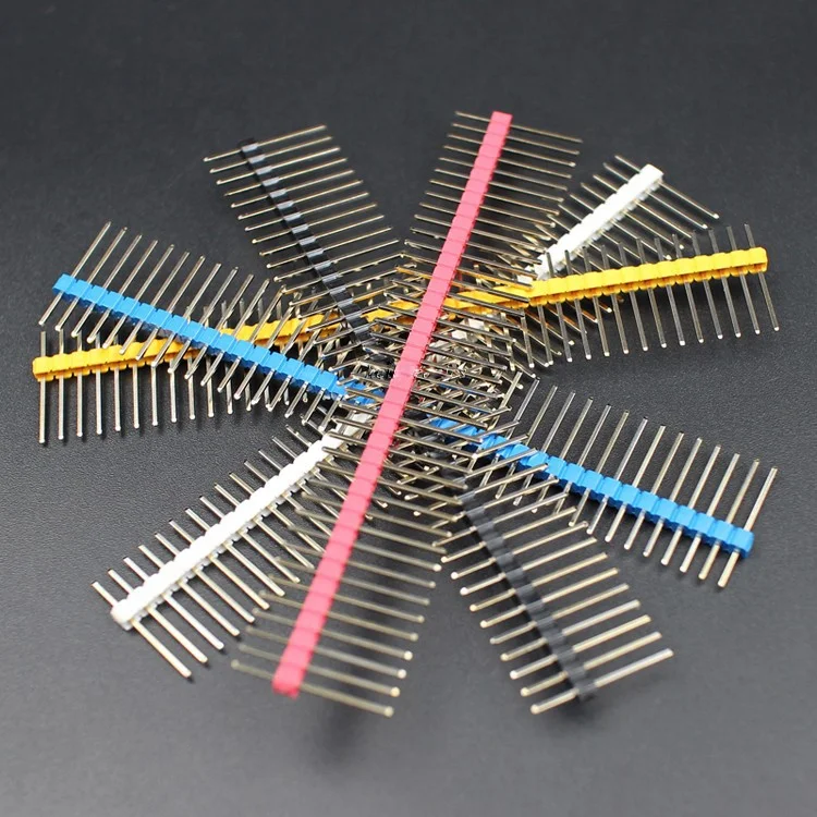 Color headers connector Female header Pitich 2.54mm 40 Pin single Row Straight angle Vertical Golden mating for Raspberry Pi