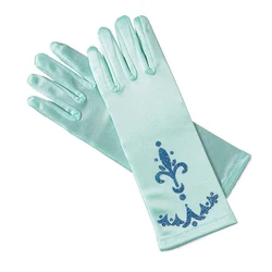 Girls Elsa Coronation Gloves 6 colors Brocade Long Finger Gloves 24cm Sequins Printed Cosplay Clothing Girl Party Costume