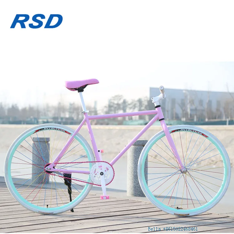 Wholesale factory Bicycle Alloy Frame Material Colourful Fixed Gear Bicycle/colorful road bike titanium fixed gear bike frame